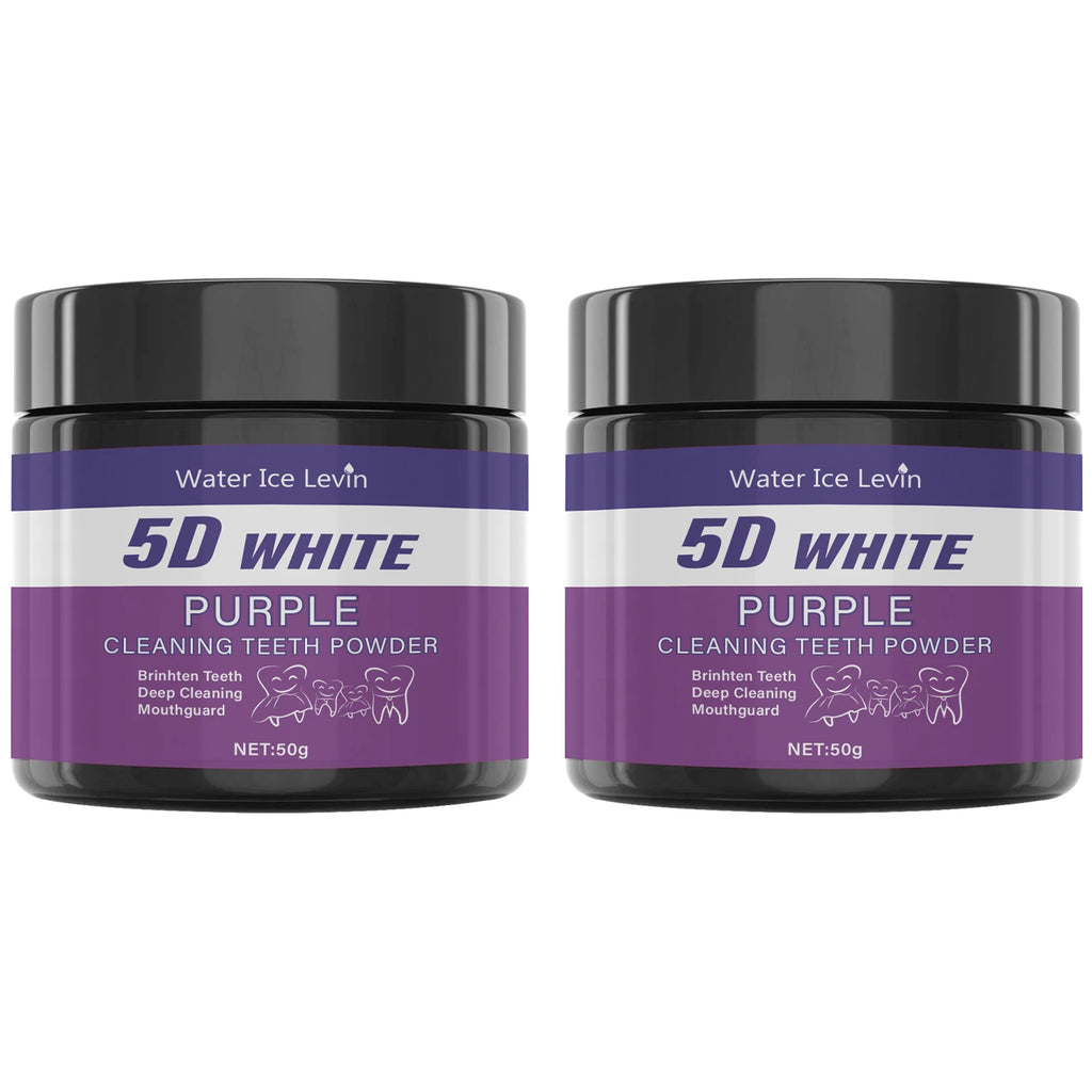 Purple Teeth Cleaning Powder - Sulfate-Free, Deep Cleaning and Polishing, Whitens Teeth in 5 Days, Portable for Daily Use and Travel