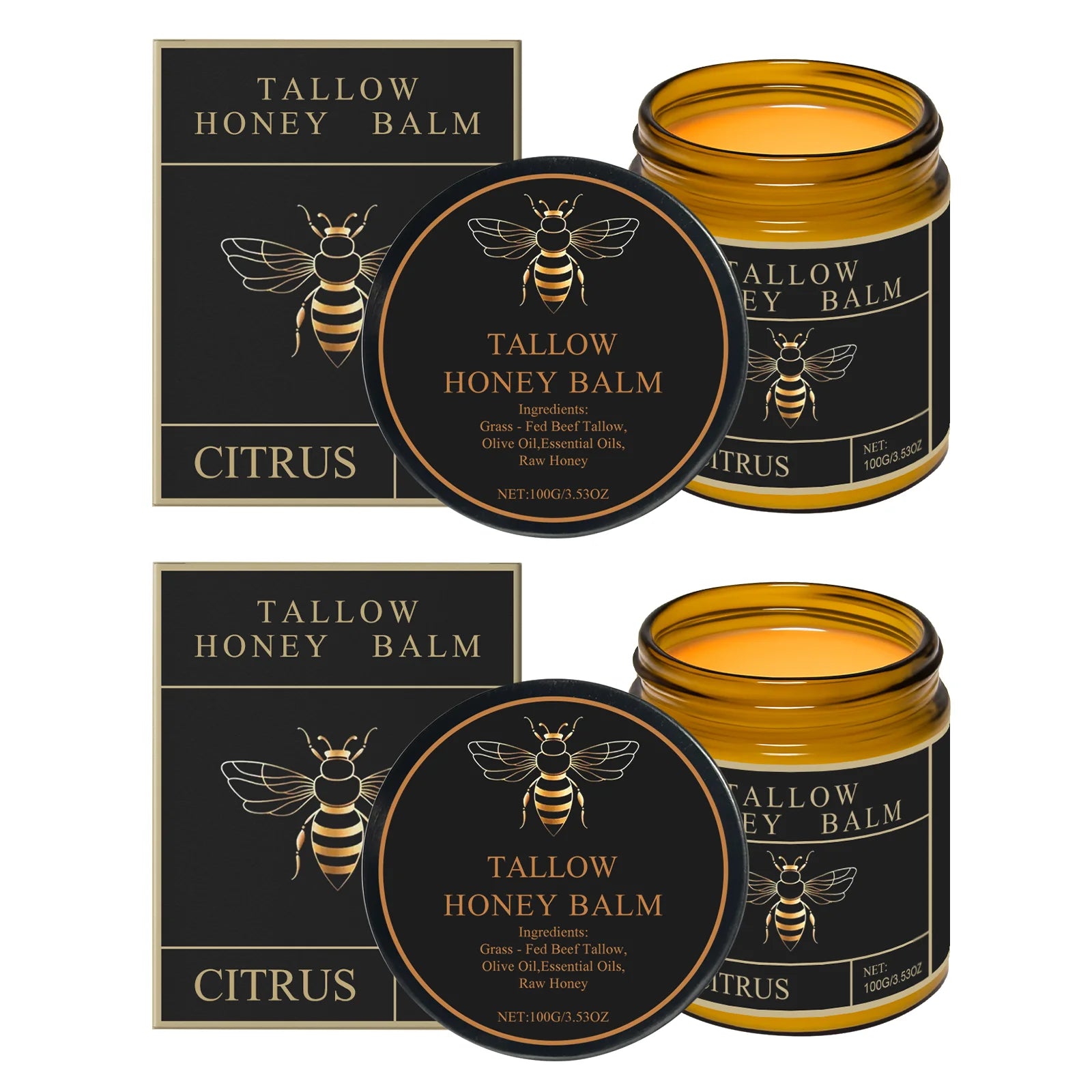 Honey Tallow Moisturizing Cream Face & Body Cream Deep Hydration Dry Skin Care Glycerin Non Greasy Fast Absorption Moisturizer