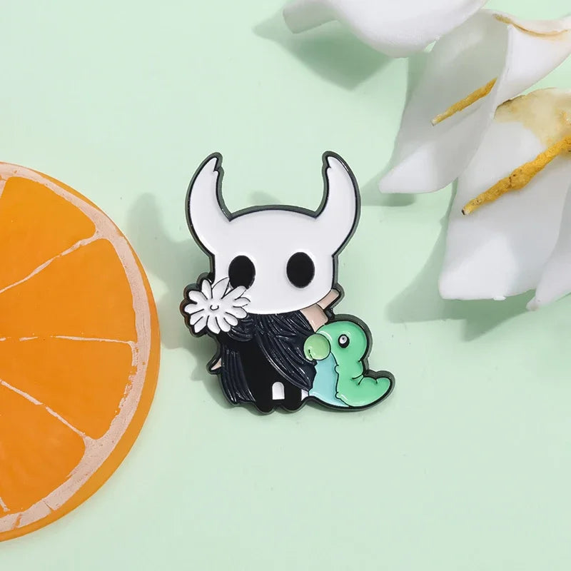 Anime Game Figure Brooch Hollow Knight Brooch Enamel Pins Cartoon Metal Badge Backpack Lapel Pin Jewelry Accessories Kids Gifts