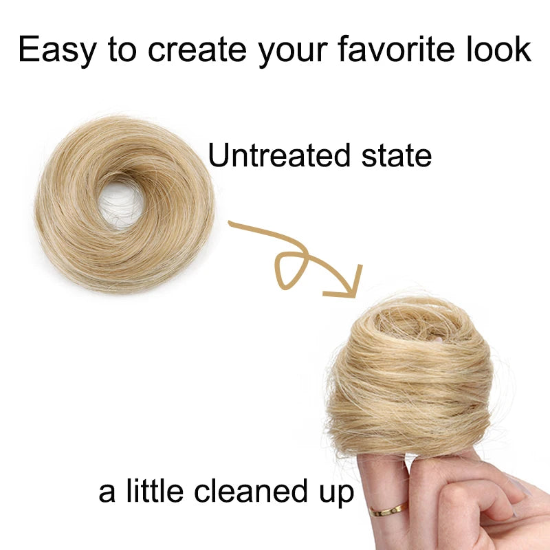 WIGSIN Synthetic Messy Dount Hair Buns Updo Chignon With Elastic Hair Exension for Women Daily Lazy Hair Accessories