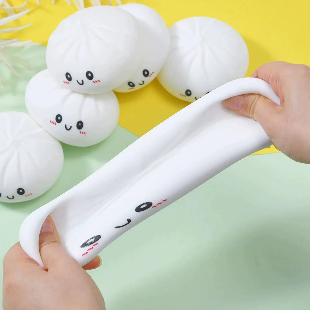 Steamed Stuff Bun Anti-Stress Ball Fidgets Toy Dumpling Squishies Soft Slowing Rebound Foam Toy Ultra-Soft Decompression