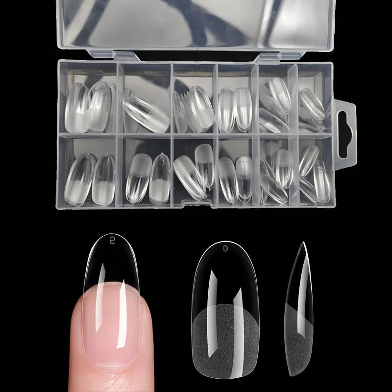 120Pcs Full Cover Press On Nail Tips Stiletto Almond Square Coffin French False Fake Soak Off Gel Nail Extension Tips Capsule