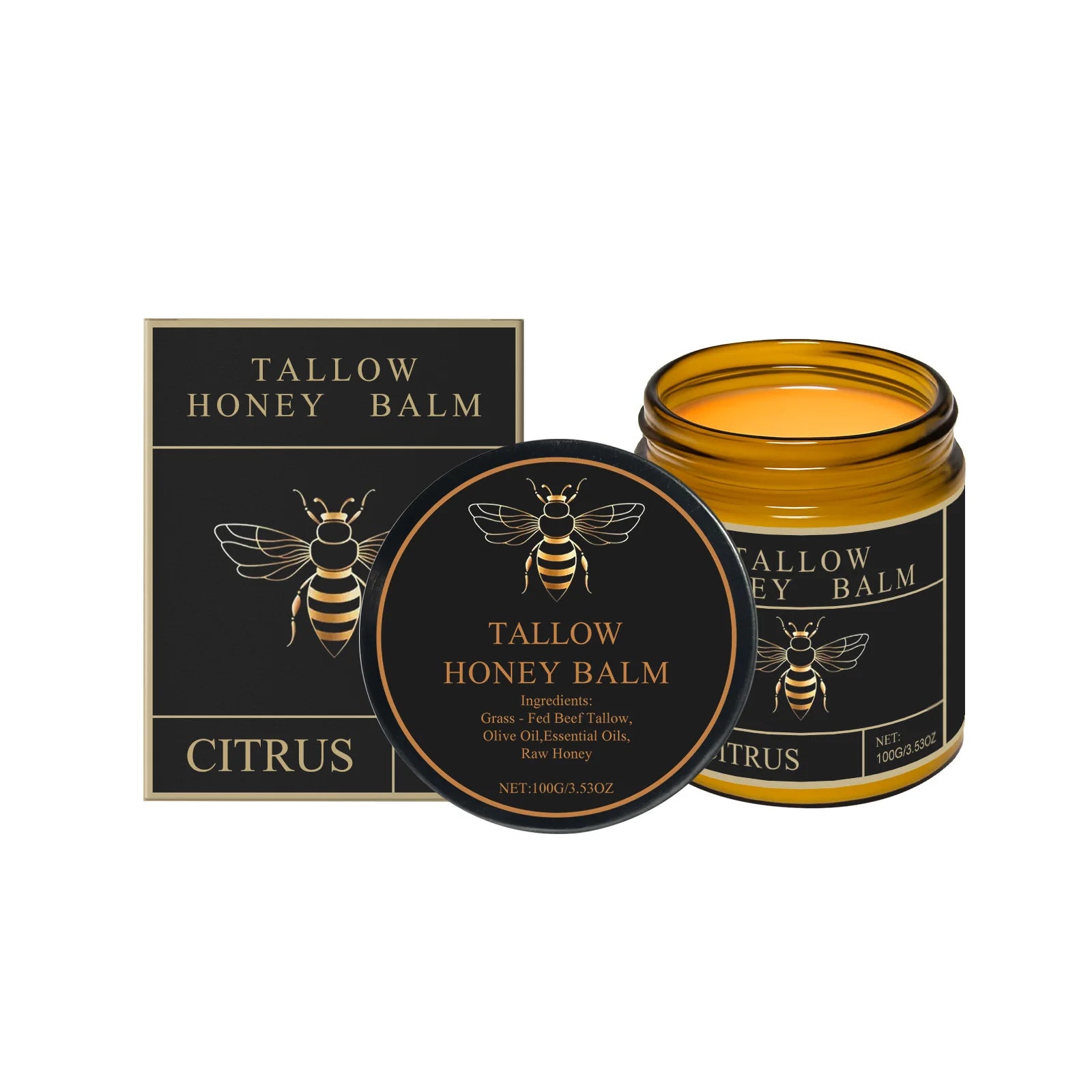 Honey Tallow Moisturizing Cream Face & Body Cream Deep Hydration Dry Skin Care Glycerin Non Greasy Fast Absorption Moisturizer