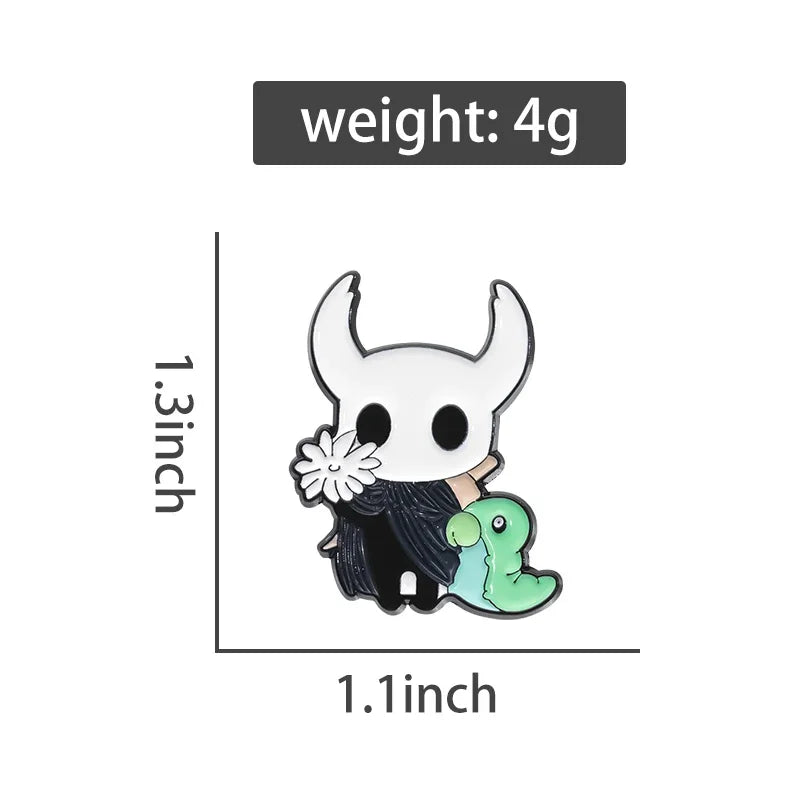 Anime Game Figure Brooch Hollow Knight Brooch Enamel Pins Cartoon Metal Badge Backpack Lapel Pin Jewelry Accessories Kids Gifts