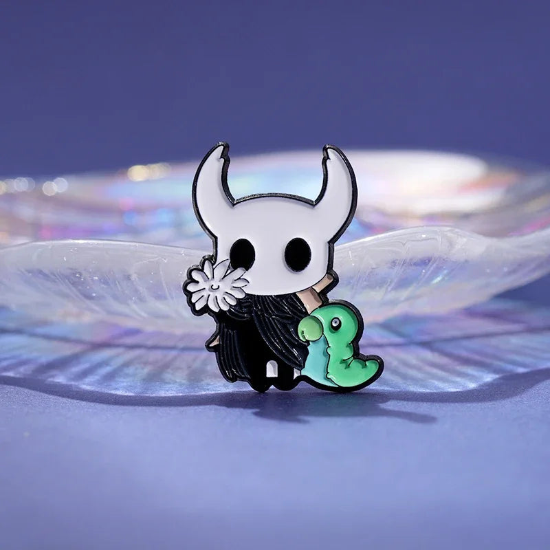 Anime Game Figure Brooch Hollow Knight Brooch Enamel Pins Cartoon Metal Badge Backpack Lapel Pin Jewelry Accessories Kids Gifts