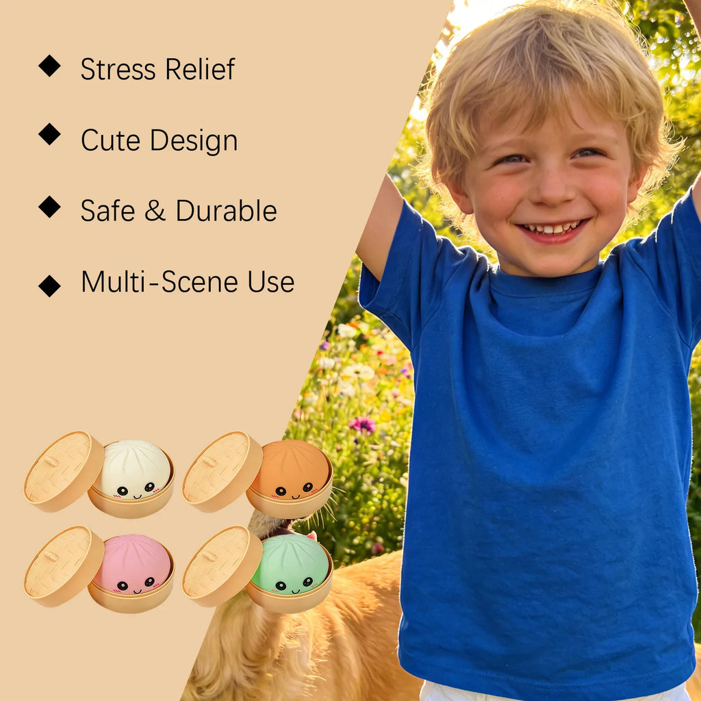 Hand Care Steamed Stuff Bun Anti-Stress Ball Fidgets Dumpling Squishies Soft Slowing Rebound Foam Toy Ultra-Soft Decompression
