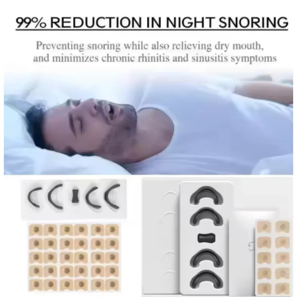 30days Anti Snoring Sleep Mouth Tape Nasal Breathing Dilators Starter Kits Magnetic Nose Strips Increase Air Reduce Snoring