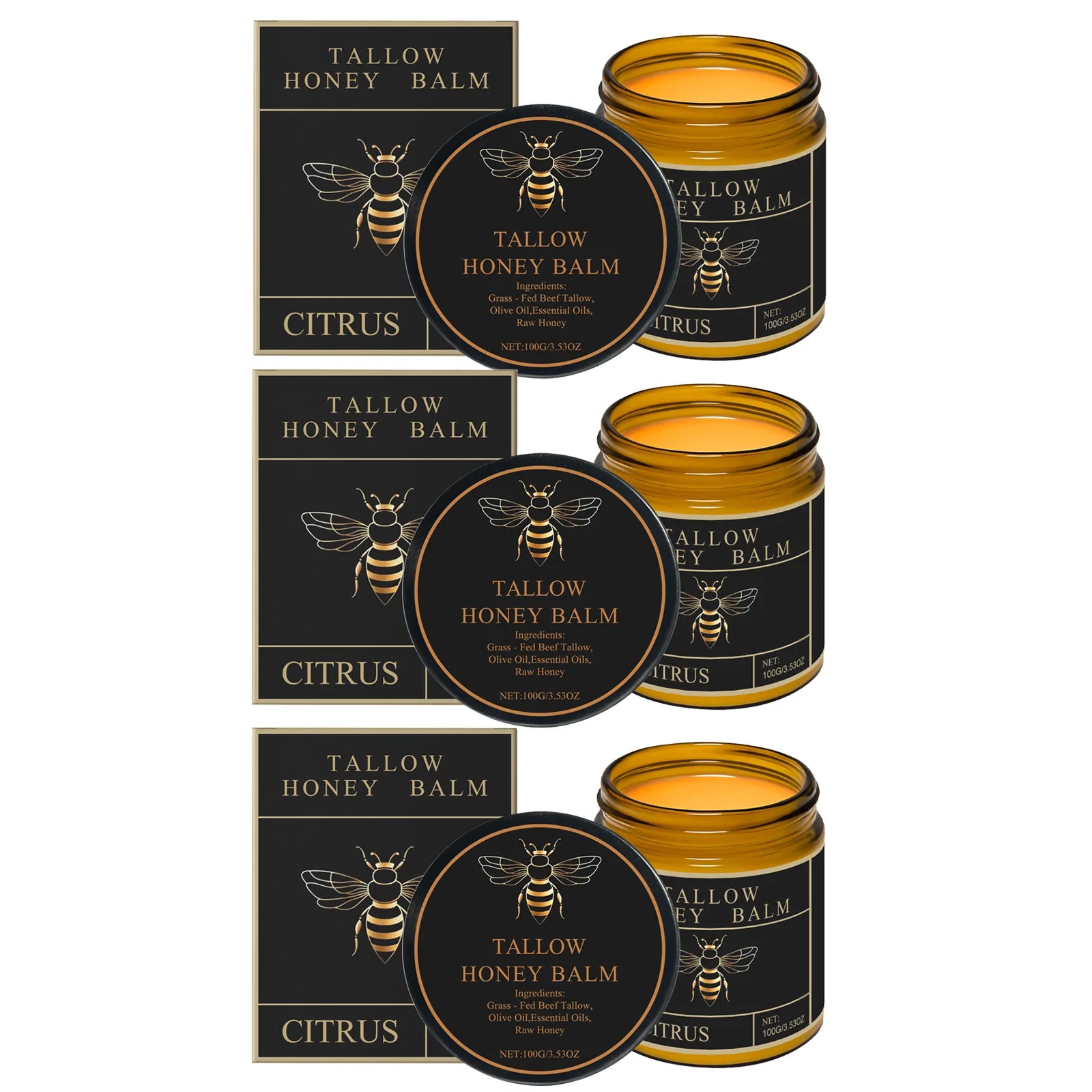 Honey Tallow Moisturizing Cream Face & Body Cream Deep Hydration Dry Skin Care Glycerin Non Greasy Fast Absorption Moisturizer